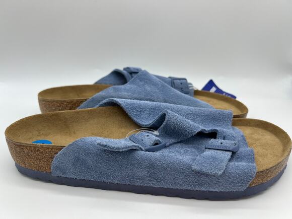 Birkenstock Other - Birkenstock Zurich Sandals Suede Elemental Blue Buckle Mule Men Size 10 NWT